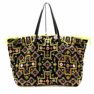 Fendi Bag Tote Handbag Green Black Beaded
